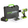 Дрель-шуруповерт ударная аккумуляторая Greenworks, 24V, с 1хАКБ 2 А.ч. и ЗУ в кейсе